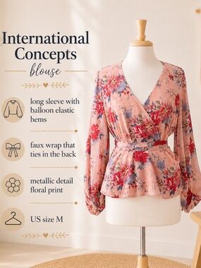 INC International Concepts Blouse Size M